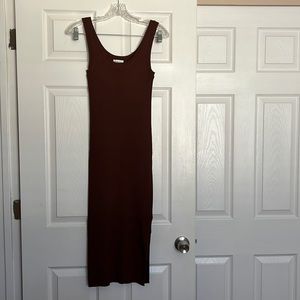 Amazon The Drop Brown Rib Midi Dress XXS